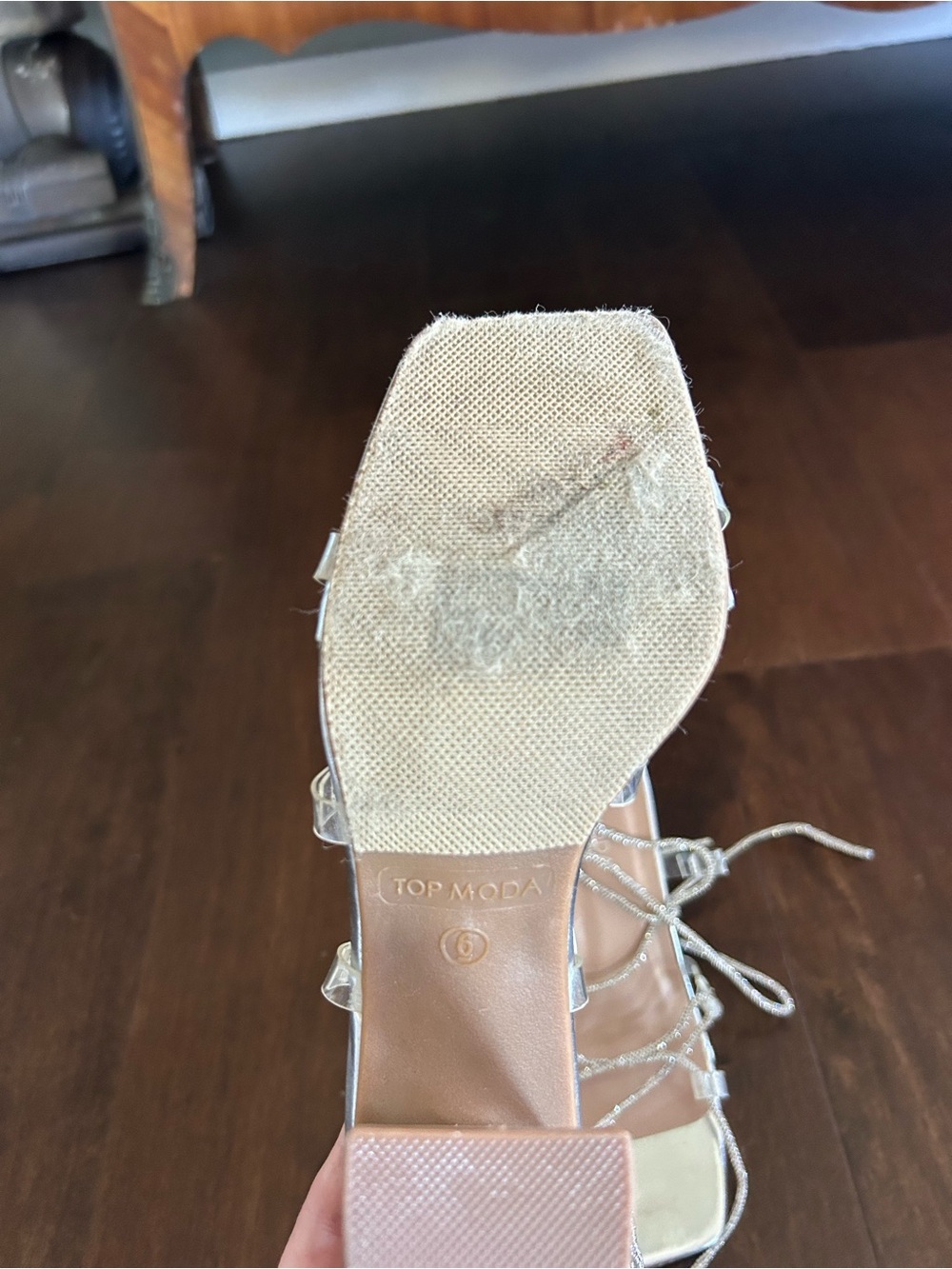 TOP Moda Silver Rhinestone Wrap Sandals - Picture 4 of 6